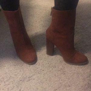 Mid calf zip up booties